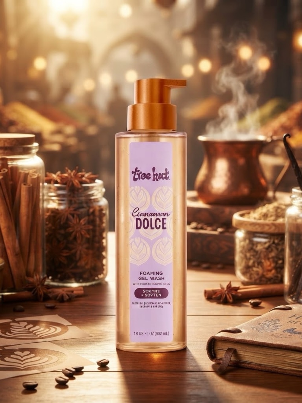 Tree Hut Cinnamon Dolce Foaming Gel Body Wash 18oz